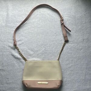 Elegant Cream and Pink Shoulder Bag